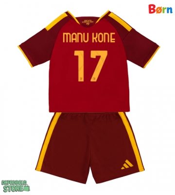 AS Roma Manu Kone #17 Replika Babytøj Hjemmebanesæt Børn 2026-27 Kortærmet (+ Korte bukser)